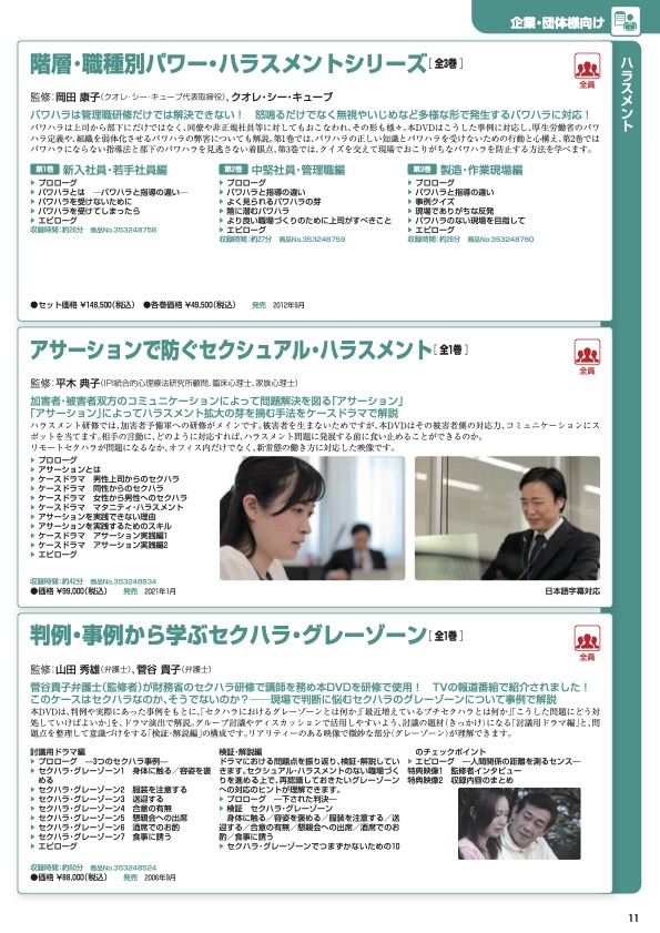 階層・職種別パワー・ハラスメントシリーズ　全3巻